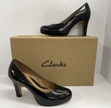 Clarks  - Size 5 D - Kendra -  Black Patent Leather Heeled Shoes