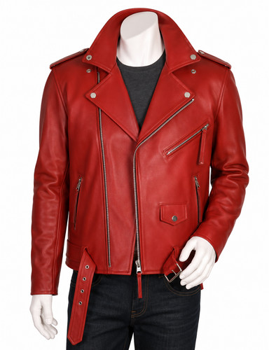 Men red genuine lambskin - men,