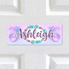 Personalised Any Name METAL Mermaid Bedroom Door Sign Plaque. Girls Playhouse