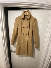 Miss Selfridge Beige Ladies Coat. UK Size 8. Gd Used Condition.