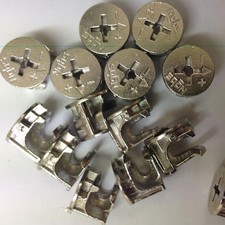 15MM x 12MM CAM LOCK FIXINGS - FLAT PACK FURNITURE FIXINGS ETC