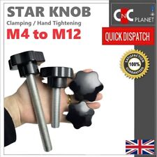 M4 M5 M6 M8 M10 M12 Plastic Star knob Clamping Nut Screw Machine Handle Black UK