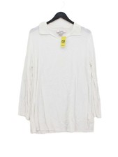 Linea Tesini Women's Blouse UK 12 White 100% Viscose Long Sleeve V-Neck Basic