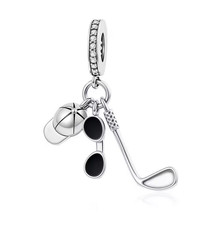 Golf set charm 925 sterling - charm,