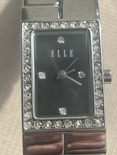 ELLE EL 211Z Diamond Quartz Movt,black dial,good working 