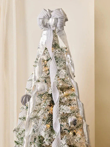 Silver bow christmas - silver,