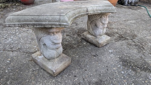 Concrete garden bench with - bench,