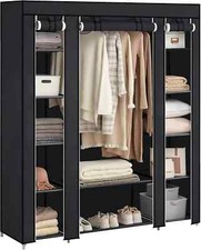 Fabric Portable Wardrobe, Wardrobe for Bedroom, Clothes Rail with Non-W