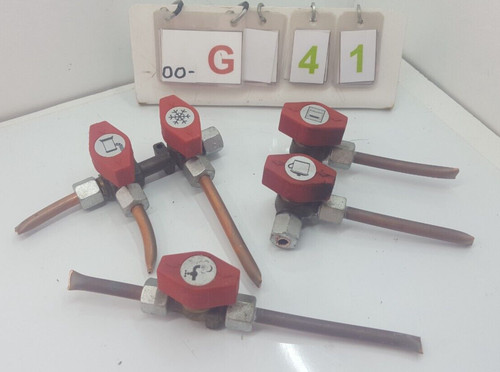 Pair inline twin gas taps - of, taps-