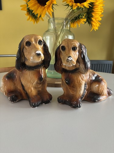 Pair vintage chalkware - of,