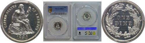 1883 seated liberty - dime, pcgs
