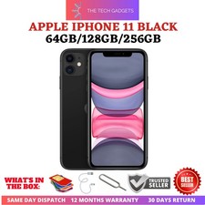 Apple iPhone 11 - 64GB/128GB/256GB - Black - Unlocked - iOS - Pristine A+ Grade