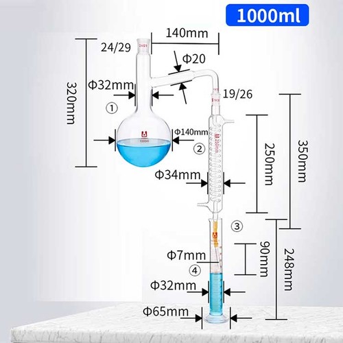 Liquid distillation glassware - liquid,