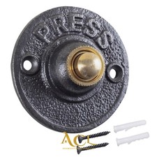 Round Door Bell Cast Iron Press Brass Button Main Wire Housewarming Gifts