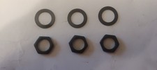 Metal Guitar Jack Socket Replacement Nuts and Washer Set 6 Pcs, 3 sets Black.