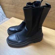 Ladies Primark Chunky Chelsea Boots Black UK 5