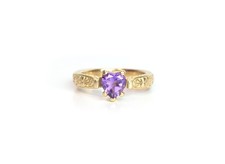 18ct Gold Heart Shape Amethyst