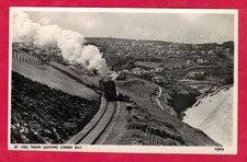 St Ives Train leaving Carbis Bay. Vintage Real Photo Postcard. Ref G3