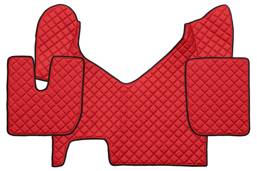 Red eco leather floor mats - leather,