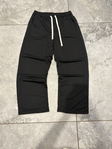 Black 100 polyester - polyester, wide-leg