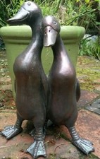 Duck pair garden ornament - garden,