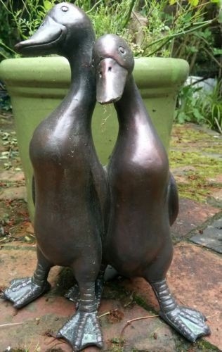Duck pair garden ornament - duck,