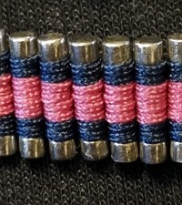 Links of London Navy/Pink Friendship Bracelet, Sterling Silver, Stamp, Hallmark 