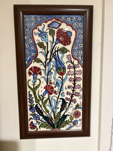 Signed turkish ceramic wall - ceramic,