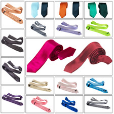 Mens Tie Plain Solid Colour
