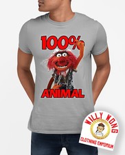 Animal 100% T-Shirt Movie Retro Classic Original Sci Fi Music Muppet heather g