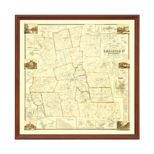 Old map cheshire - old, county,