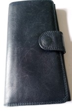 Vintage Tula Navy Blue Purse Wallet Soft Leather Coins Notes Cards Pockets Good