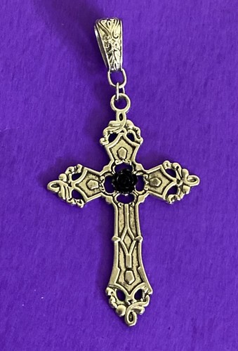 Vintage silver toned cross - vintage,