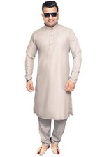 Men Soft Cotton Kurta Fancy Buttons Trouser Style Pajama Shalwar Kameez 1923 UK