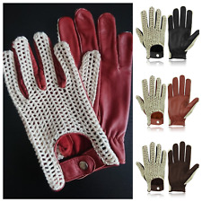 MEN'S CLASSIC LEATHER DRIVING GLOVES VINTAGE RETRO HERITAGE CHAUFFEUR FASHION UK