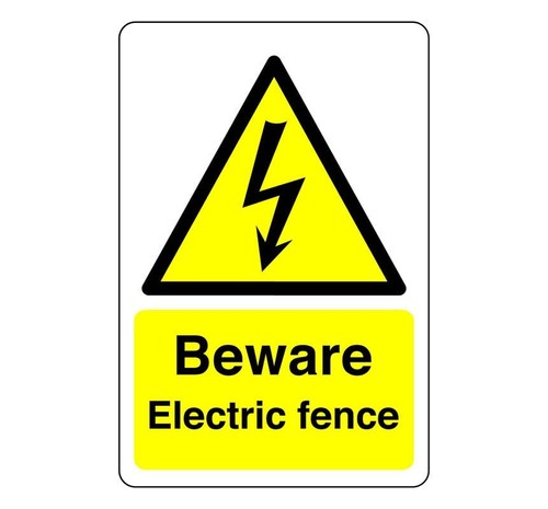 Beware electric fence sign - ,