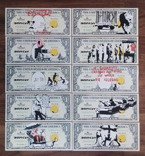 Dismal Currency Canvas Notes x 10 Artwork Dismaland Banksy Glastonbury 