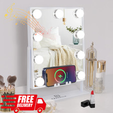 LED Hollywood Makeup Vanity Cosmetic Mirror, With Dimmable Lights For Desk White