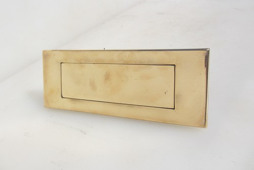 Vintage brass letterbox letter - letterbox,
