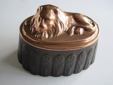 ANTIQUE VICTORIAN COPPER & TIN JELLY MOULD - LION - SUITABLE FOR DISPLAY ONLY