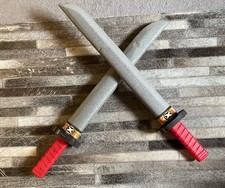 x2 X Shot Foam Swords VGC Toy Kids Foam Outdoor Fun Swing Red Plastic