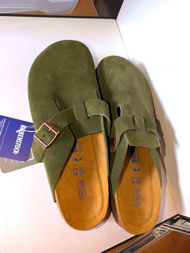 Birkenstock boston green - green, suede