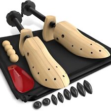 Wooden Shoe Trees x2 Size Shaper Pair Mens Womens Ladies Blister Bunion Lengthen