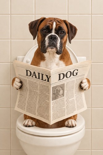 Boxer dog bathroom prints set - bathroom,