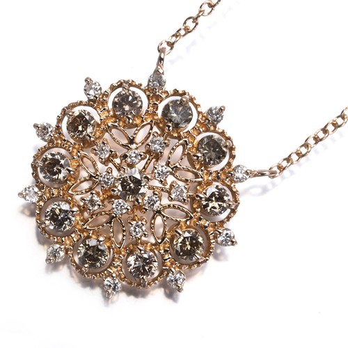 Brown clear diamond flower - &clear,