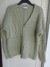 zara light green chunky knit