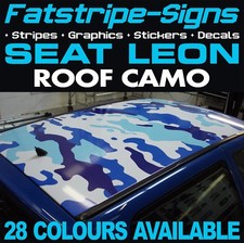 to fit SEAT LEON CAMO ROOF GRAPHICS STRIPES STICKERS DECALS FR K1 CUPRA R COPA