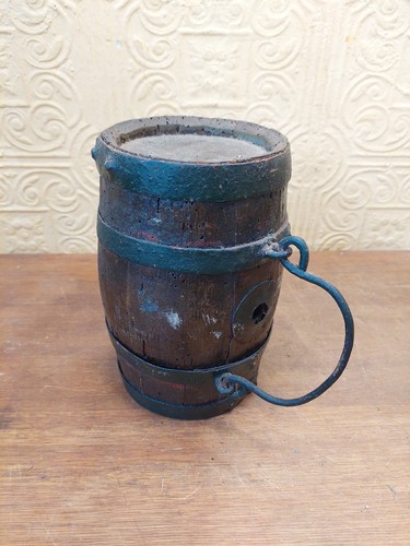 Vintage french wooden barrel - french,