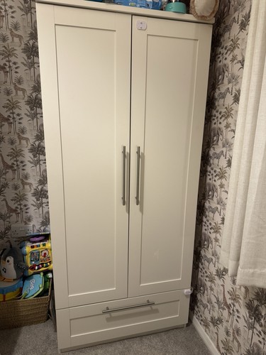 Cream wood bedroom set - wood, 3pc