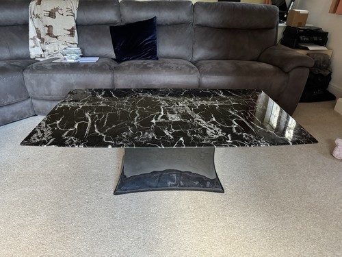 Black marble coffee table - marble,
